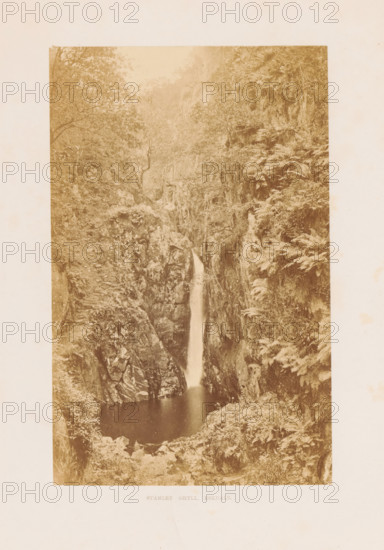 Stanley Ghyll, Eskdale, View of the Stanley Ghyll waterfall in Eskdale, photograph, page,