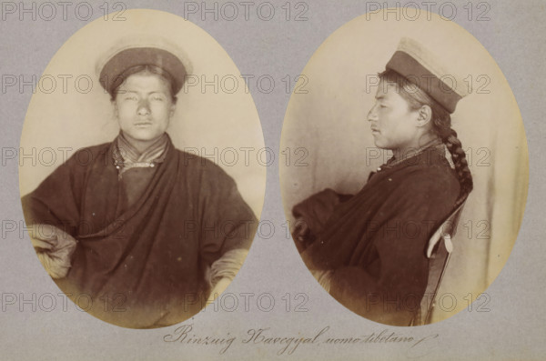 Rinzoet Havegyal, uomo tibetano, Two portraits of Rinzoet Havegyal, photograph, page, photographer: