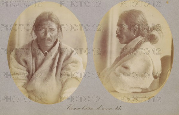 Two portraits of an unknown man, Uomo butia, d'anni 45, photograph, page, photographer: Paolo