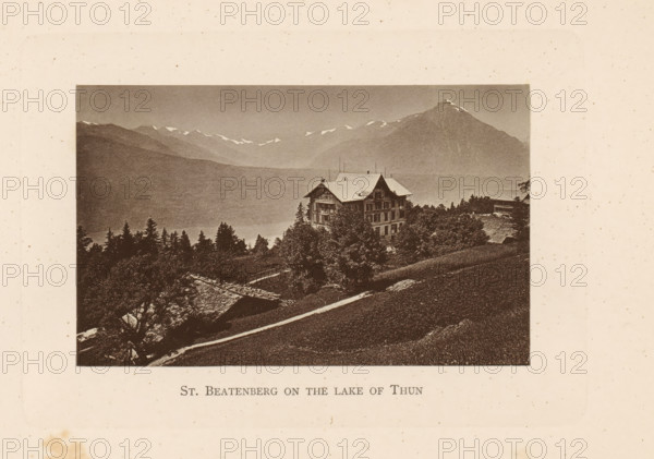 St. Beatenberg on the lake of Thun, View of a house in Beatenberg on Lake Thun, page,