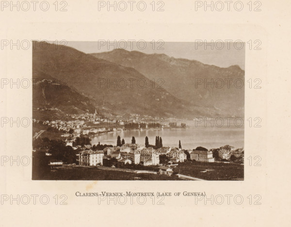 View of Clarens, Vernex and Montreux on Lake Geneva, Clarens-Vernex-Montreux (lake of Geneva),