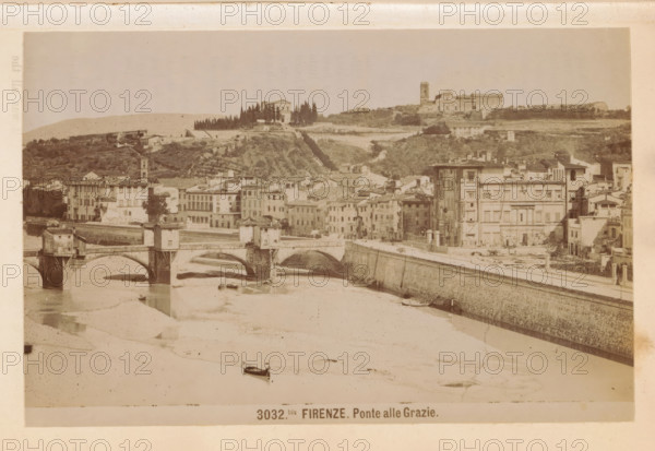 Firenze. Ponte alle Grazie, View of the Ponte alle Grazie in Florence, photograph, page, number: