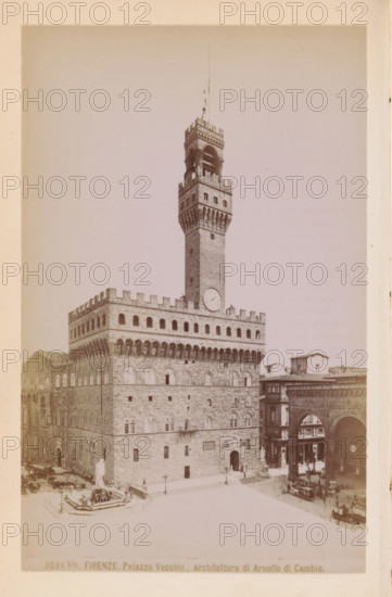 Exterior of the Palazzo Vecchio in Florence, Florence. Palazzo Vecchio, architettura di Arnolfo di