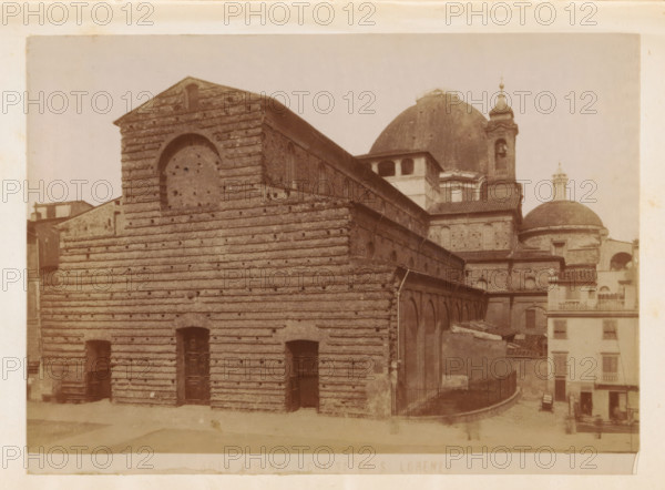 Firenze. Chiesa di S. Lorenzo, Exterior of the Basilica of St. Laurence in Florence, photograph,
