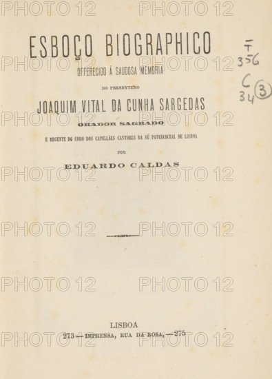Esboço biographico offerecido saudosa memoria do presbytero Joaquim Vital da Cunha Sargedas orador