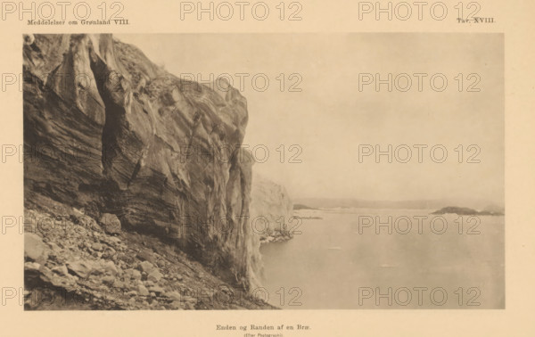 Enden og alles af en Brae, Edge of a glacier in Greenland, page, photomechanical print, number: