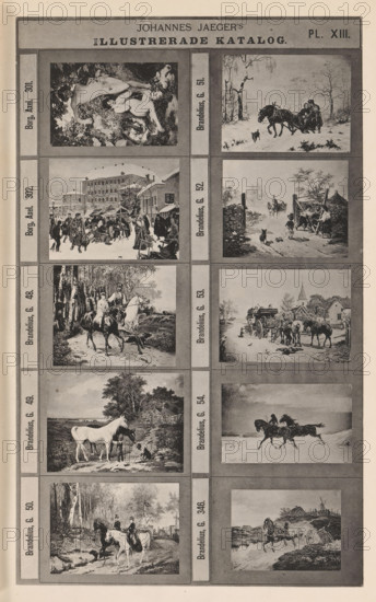 Photo reproduction of ten paintings, Johannes Jaeger's Illustrerade Catalog, reproduction, page,