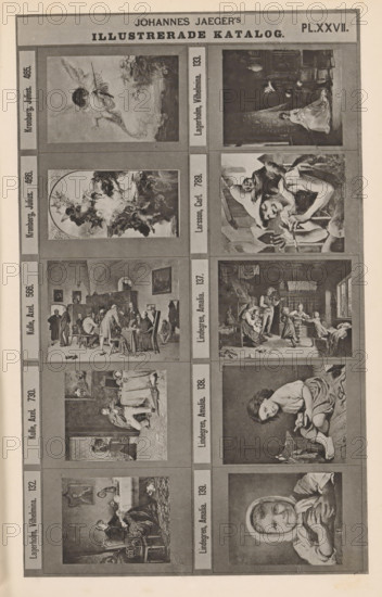 Photo reproduction of ten paintings, Johannes Jaeger's Illustrerade Catalog, reproduction, page,