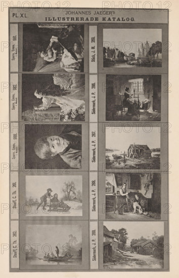 Photo reproduction of ten paintings, Johannes Jaeger's Illustrerade Catalog, reproduction, page,
