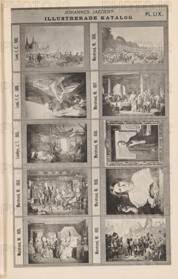 Photo reproduction of ten paintings, Johannes Jaeger's Illustrerade Katalog, reproduction, page,