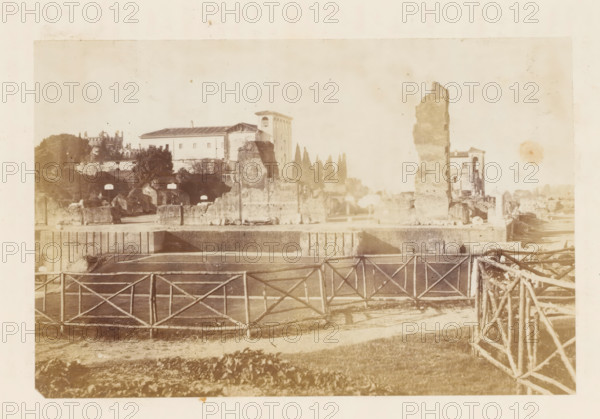 View of ruins (presumably) at Rome, photograph, page, Rome, c. 1863 - in or before 1873,