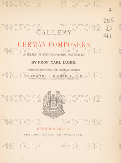 Gallery of German composers a series of photographic portraits, book, inscription: 'Xmas 1876. Dr.s