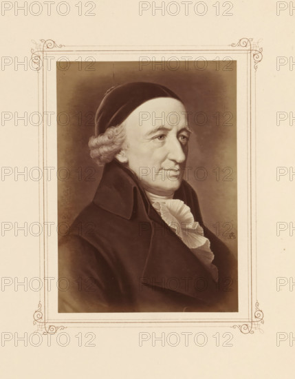 Photo reproduction of a portrait of Christoph Martin Wieland, photograph, reproduction, page,