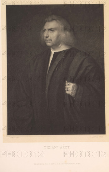 Photo reproduction of a drawing after a painting, depicting a portrait of the physician Gian