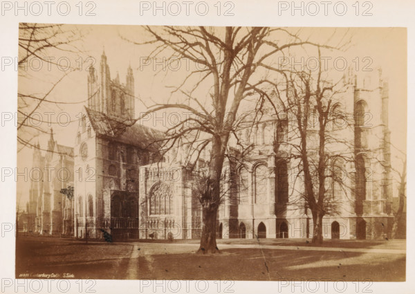 View of the south side of Canterbury Cathedral, The Cathedral, South Side, photograph, page,