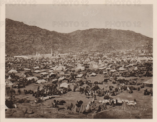 Pilgrim camp in Mina near Mecca during the Hajj, Westlicher Theil des sich von Westen nach Osten