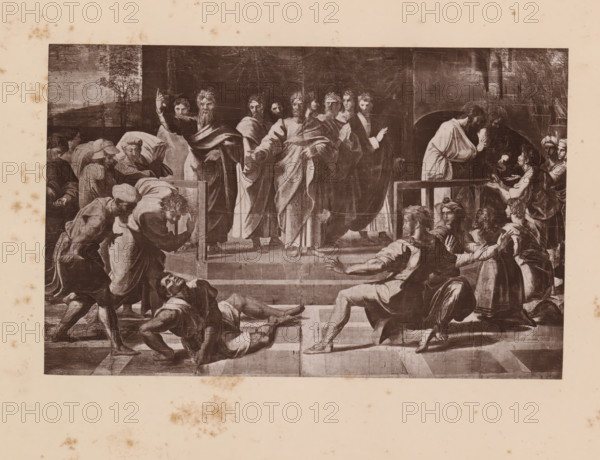 Death of Ananias, Reproduction of a design of The Death of Ananias by Raphael, reproduction,