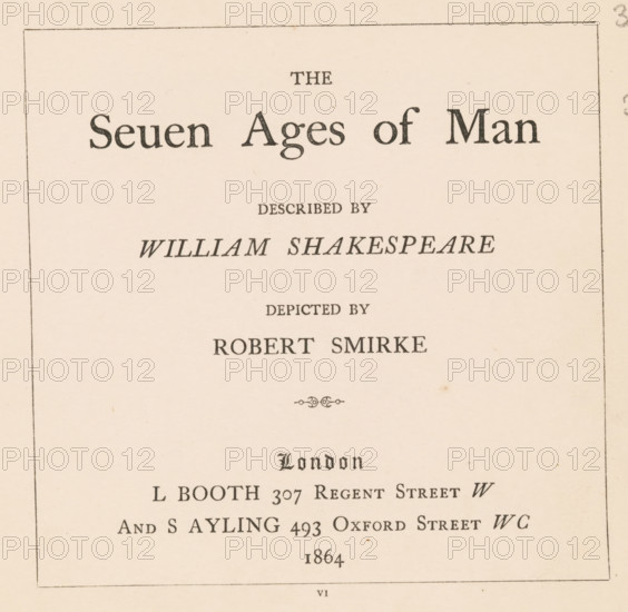 The seuen ages of man, book, writer (clerical worker): William Shakespeare, publisher: Lionel