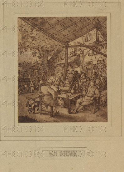 Photographic reproduction of a drawing by Adriaan van Ostade, photograph, : 'ADOLPHE BRAUN . PHOT