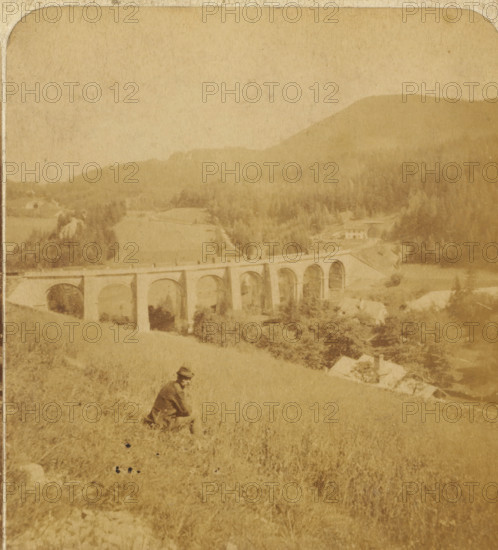 The Semmering. Viaduct Adlitzgrapen. Austria, View of an alpine landscape with the Fleischmann