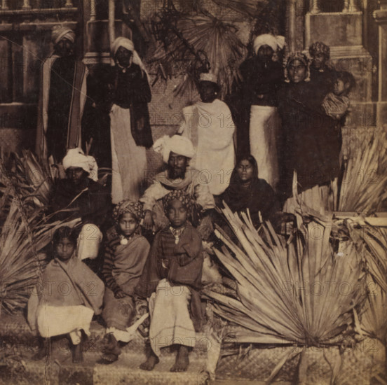 Group portrait with persons in India, Hindus, Faces and landscapes in Europe, Africa and Asia,