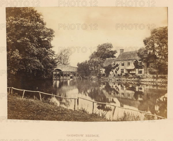Godstow Bridge, View across the Thames, in the distance Godstow Bridge, photograph, page,