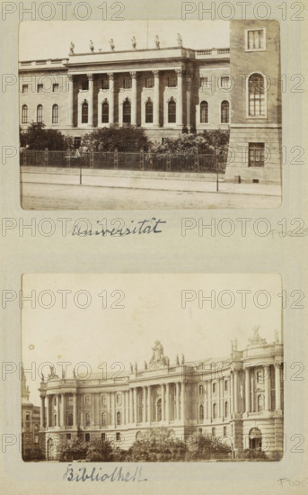 Exterior of the library of the Humboldt University in Berlin, photograph, cabinet photograph, Part