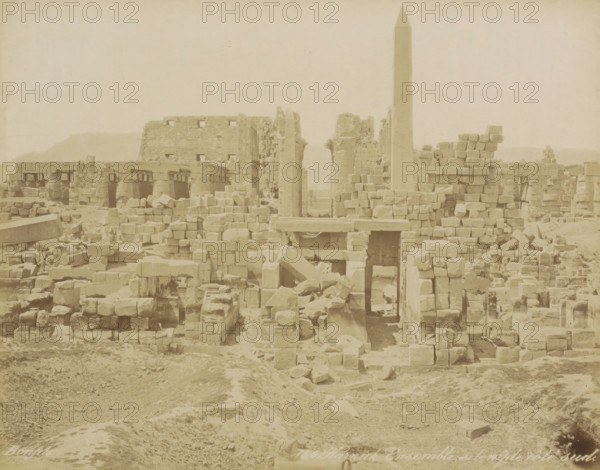 South side of the Karnak temple complex, Karnak Ensemble du temple, côté sud, photograph, Part of