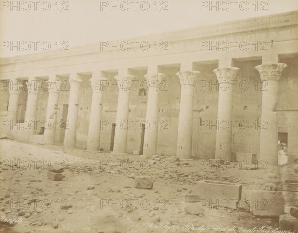 Phyloe. Peristyle nord du temple Isis (Egypt), Northern colonnade (peristilium) of the Temple of