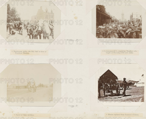 Horseeded street patrol in South Africa, Patrol of State Artillery, photograph, Part of Album with
