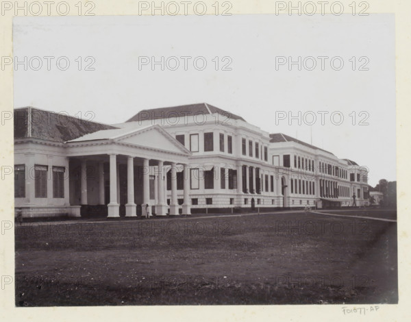 Waterlooplein Palace, Exterior of Daendels' palace on Waterlooplein in Batavia, album page,