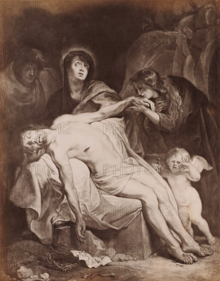 Photo reproduction of (presumably) a print after a painting by Anthony van Dyck, depicting the
