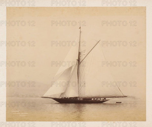 Sailing ship Calluna launched, album page, photograph, This photo is part of an album.,