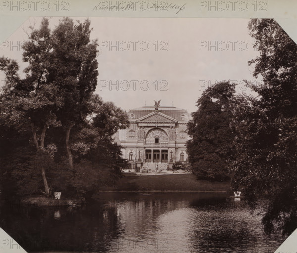 View of the Kunsthalle in Düsseldorf from 1891, album page, photomechanical print, This print is