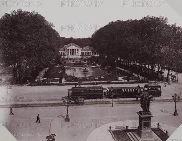 View of the Kurhaus in Wiesbaden, album page, photomechanical print, This print is part of an album