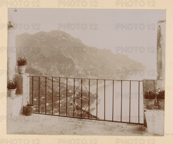 View of a bay (presumably) in Italy, photograph, Part of Photo album with photographs of sights and