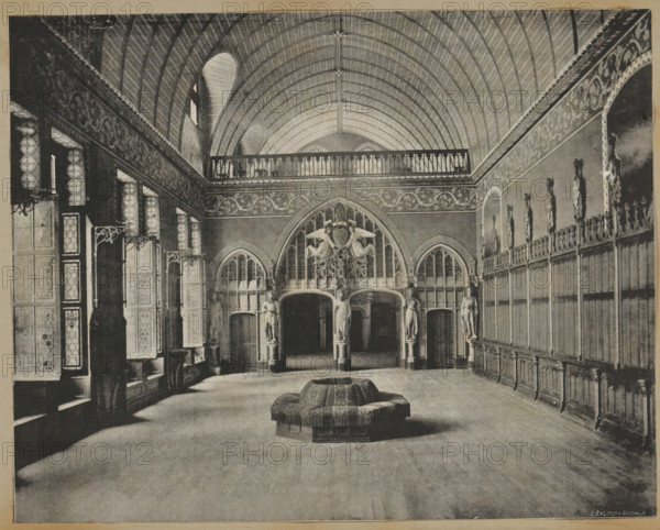 Interior of the castle of Pierrefonds, album page, photomechanical print, This print is part of an