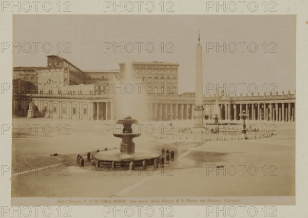 Una parta della Piazza di S. Pietro col Palazzo Vaticano, View of St. Peter's Square with the