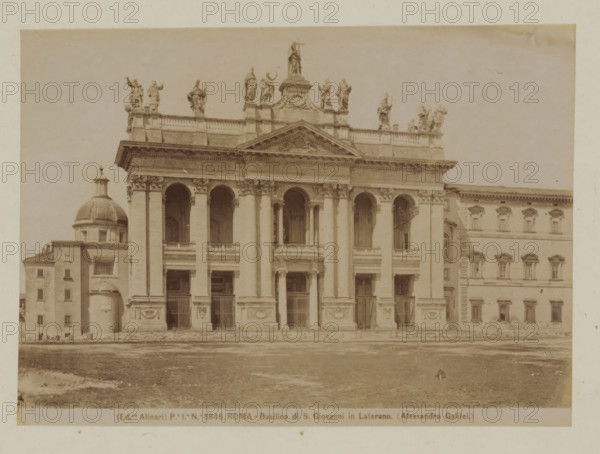 West facade of St. John Lateran in Rome, Italy, Basilica di S. Giovanni in Laterano (Alessandro