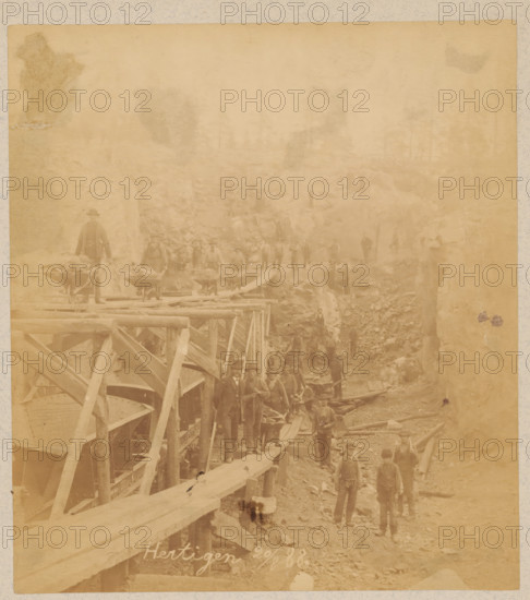Works in the Hertigen mine near Malmberget, Sweden, photograph, Malmberget, 1888-08-20,