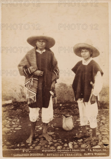 Labradores Indigenas, Native workers, Double portrait of two unknown inhabitants of Mexico, Estado