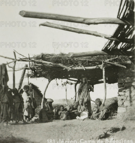 Bedouin camp in Jericho, Jérico. Camp of the Bedouins, stereograph, number: '181.', address: