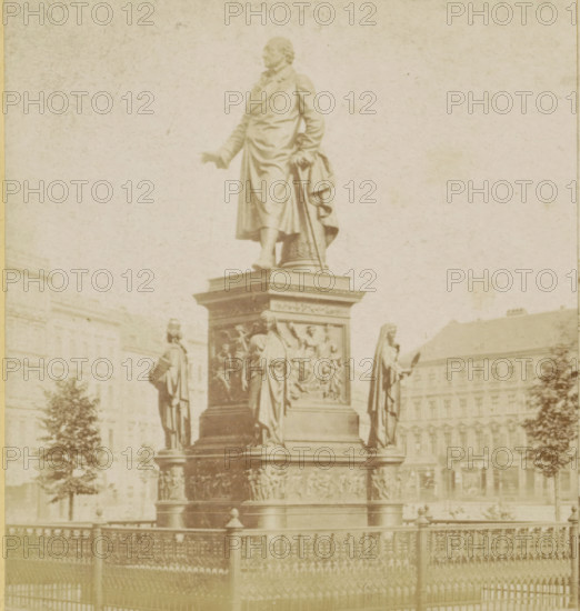 Das Stein-Denkmal, Statue of Baron van Stein in Berlin, Berlin and Environment, stereograph,