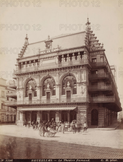 View of the Royal Flemish Theatre in Brussels, Belgium, Le théâtre flamand, Bruxelles, photograph,