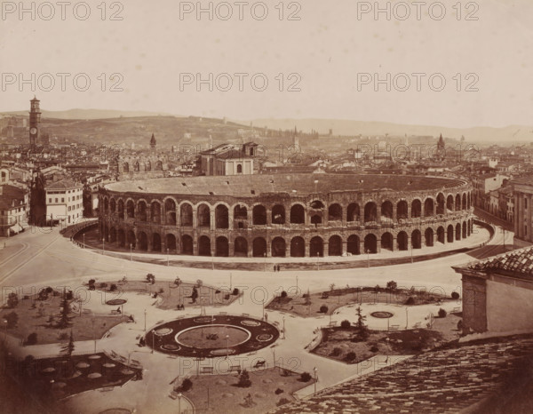 View of the Arena of Verona, Italy, photograph, inscription: 'Verona.', number: '13', Verona, 1851