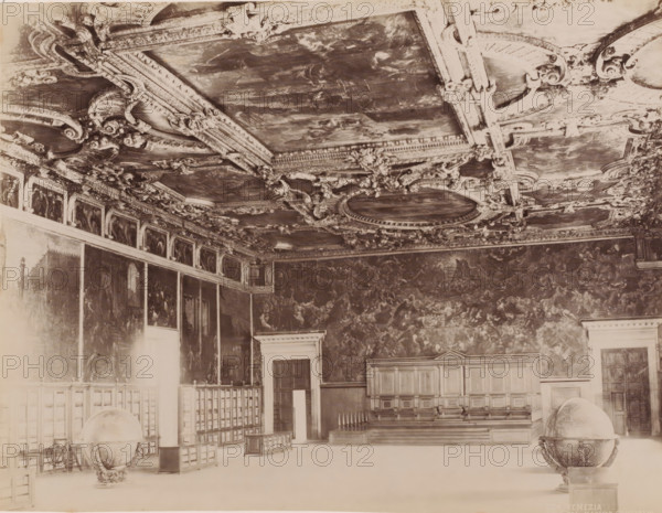 Hall of the Great Council in the Doge's Palace in Venice, Italy, Salle del maggior consiglio,