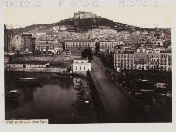 View of the Sant'Elmo castle on Mount Vomero in Naples, Italy, Strada del Molo v. St. Elmo, Napoli,