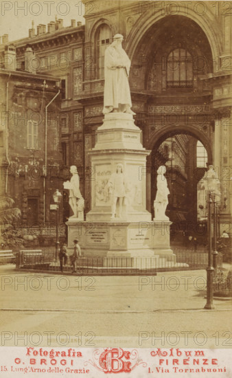 View of the monument to Leonardo da Vinci in Milan, Milano, Monumento a Leonardo da Vinci ...,