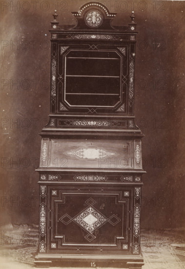 Ivory inlaid case, No 15 Mobile Avorio, photograph, page, inscription: 'Alto, 178. Largo, 79.