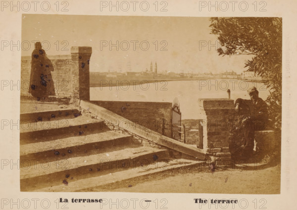 View of Venice from the quay of San Lazzaro degli Armeni, La terrasse, The terrace, photograph,